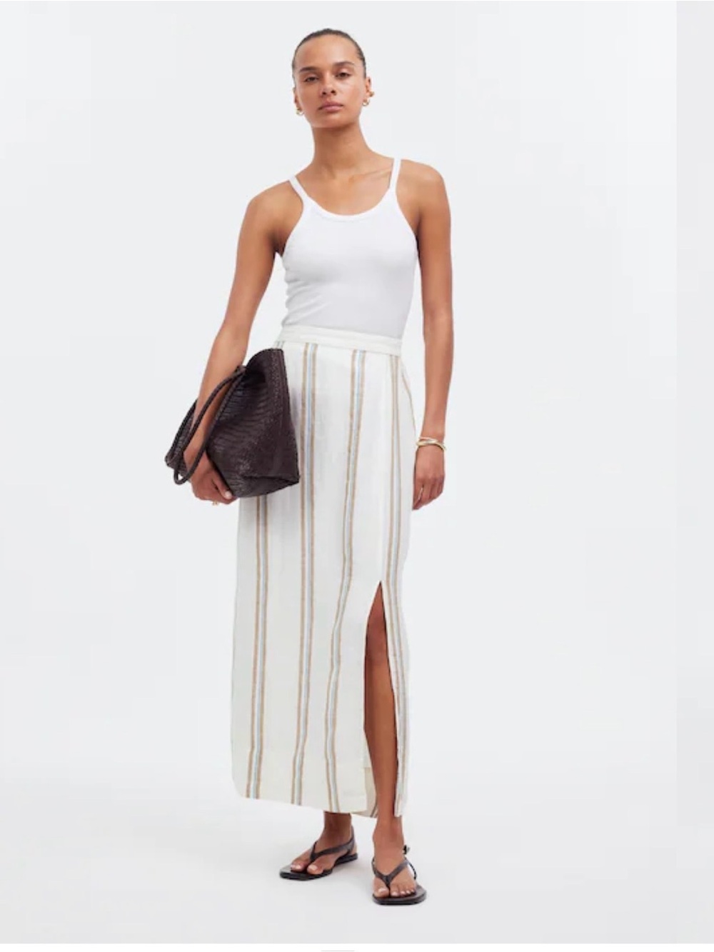 Madewell Column Maxi Skirt in 100% Linen